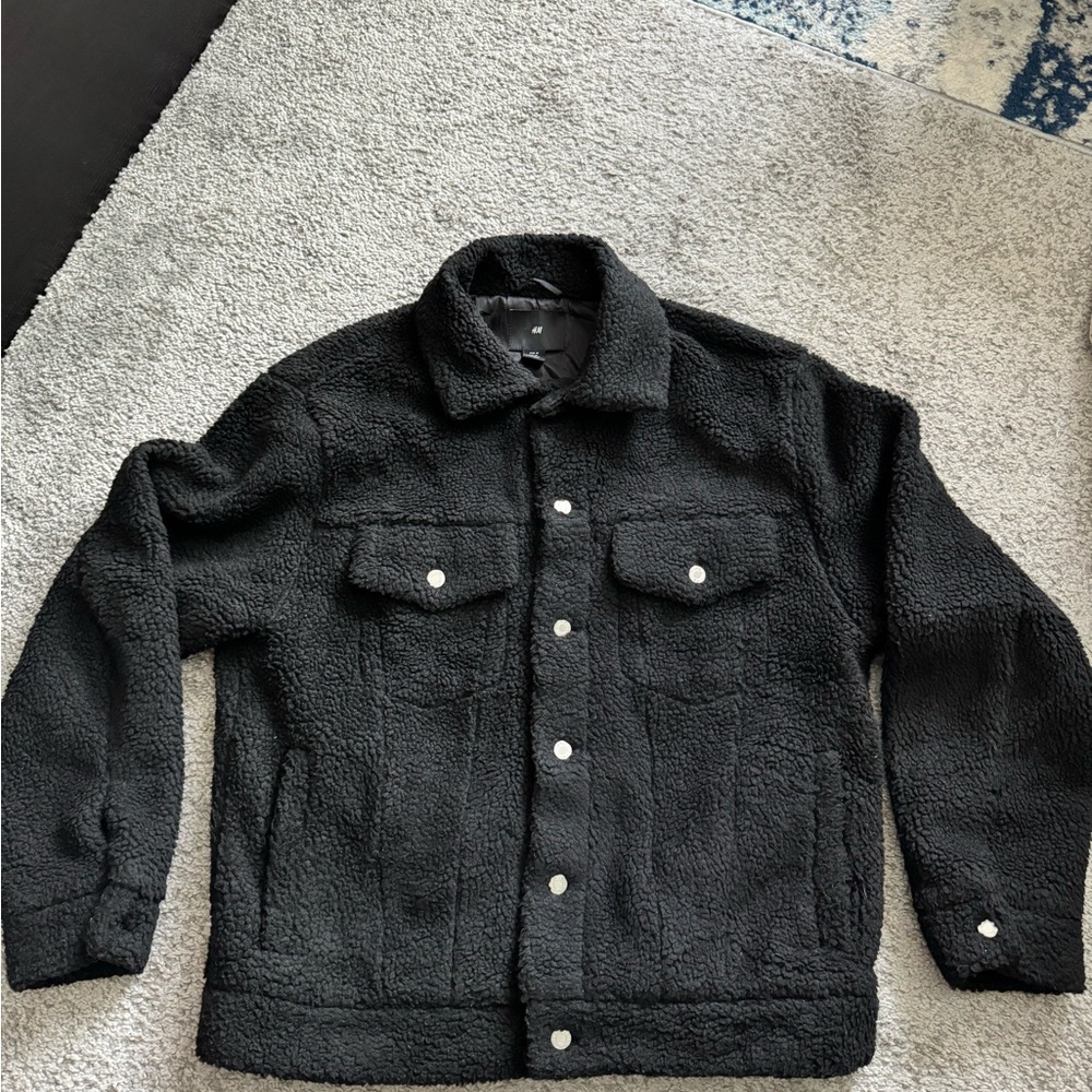H&M Sherpa Teddy Bear Black Jacket